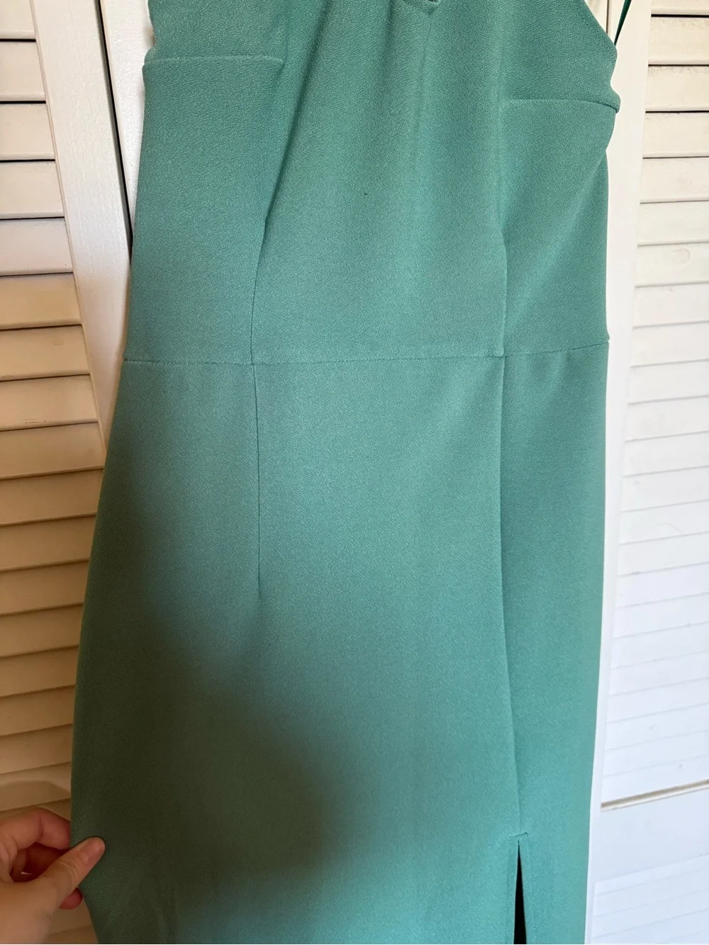 Abercrombie & Fitch Seafoam Green Halter Maxi Dress with Front Slit
